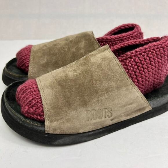 ROOTS Suede Sandals Women's US 9 EU 39 Brown Strap Slip-On - Picture 12 of 15